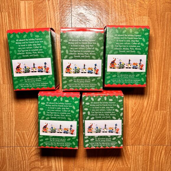 Hallmark Merry Miniatures Disney Mickey Express Train Set Lot of 5 Mickey - Picture 2 of 2